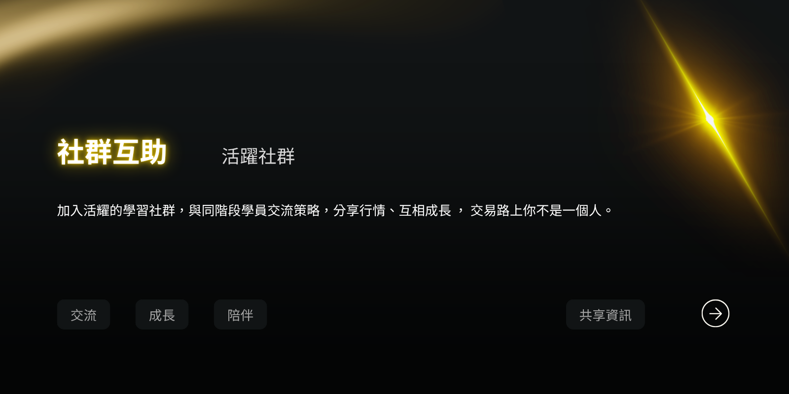 社群互助 — 加入活躍的學習社群，交易路上你不是一個人